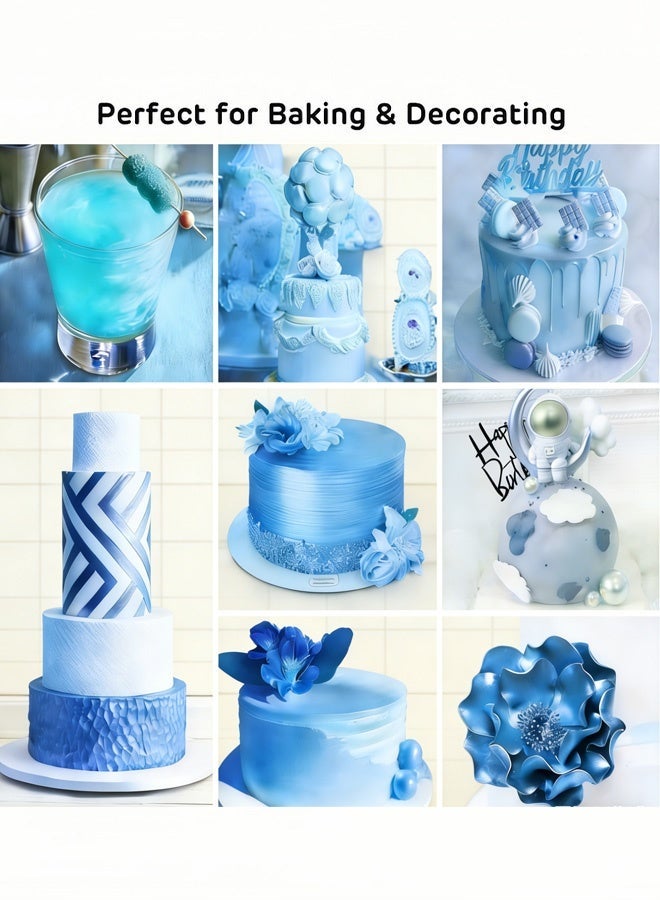 2 Pcs Blue Metallic Baking Craft Glitter Powder Cake Topper Decoration for Cupcakes Cookies Dessert DIY Garnish Parties Weddings Festive Celebrations,Sparkling Shimmery Dust,All 20g - Image 2